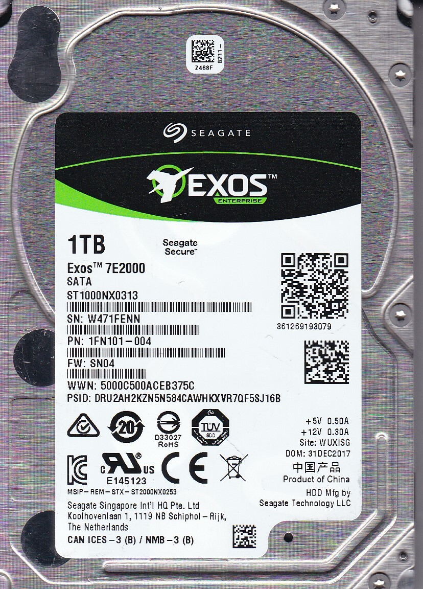 ST1000NX0313 1FN101-004 SN04 W47 DEC 2017 1TB SATA 2.5 SEAGATE
