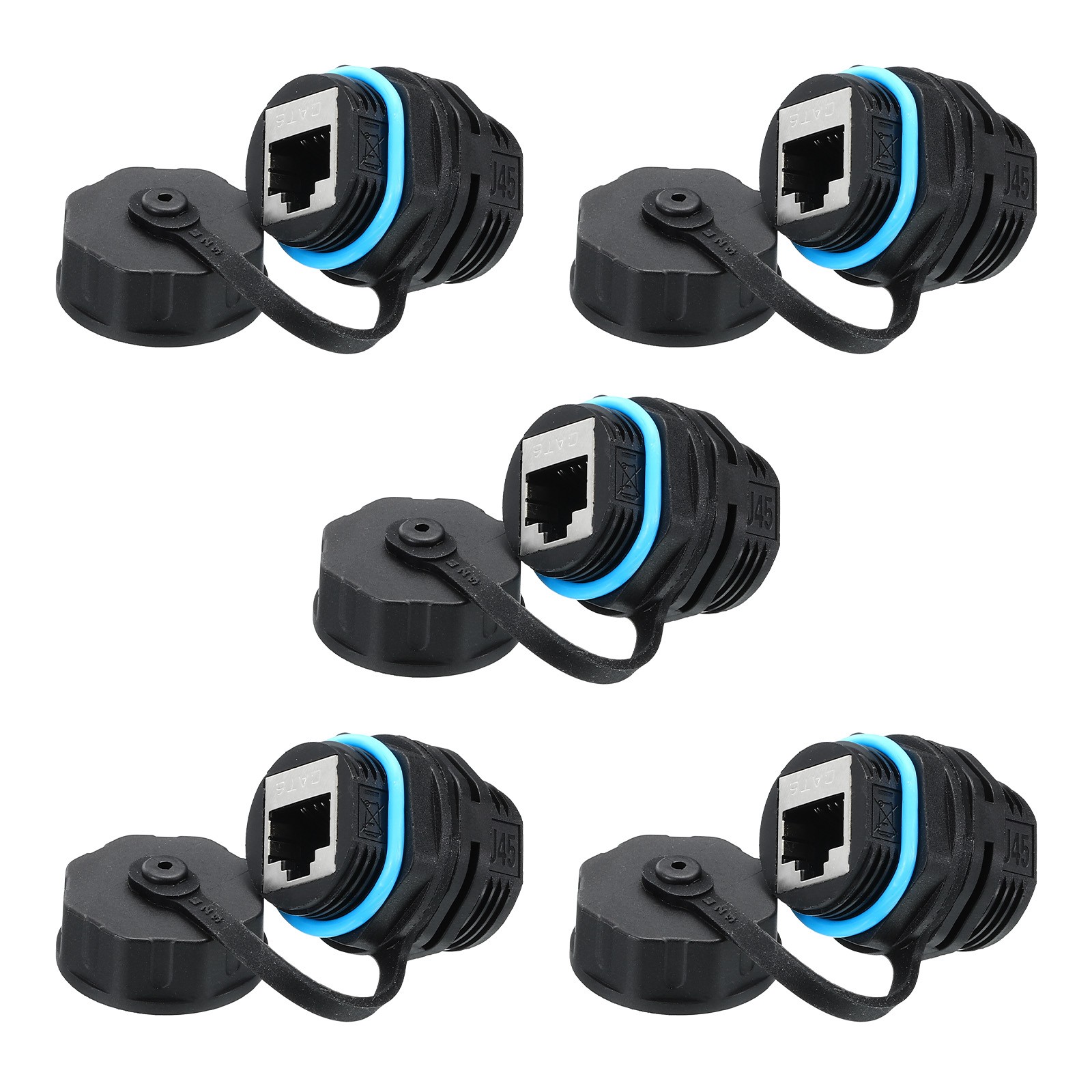 5PCS RJ45 Panel Mount Coupler Bulkhead Ethernet LAN Pass Through Connector