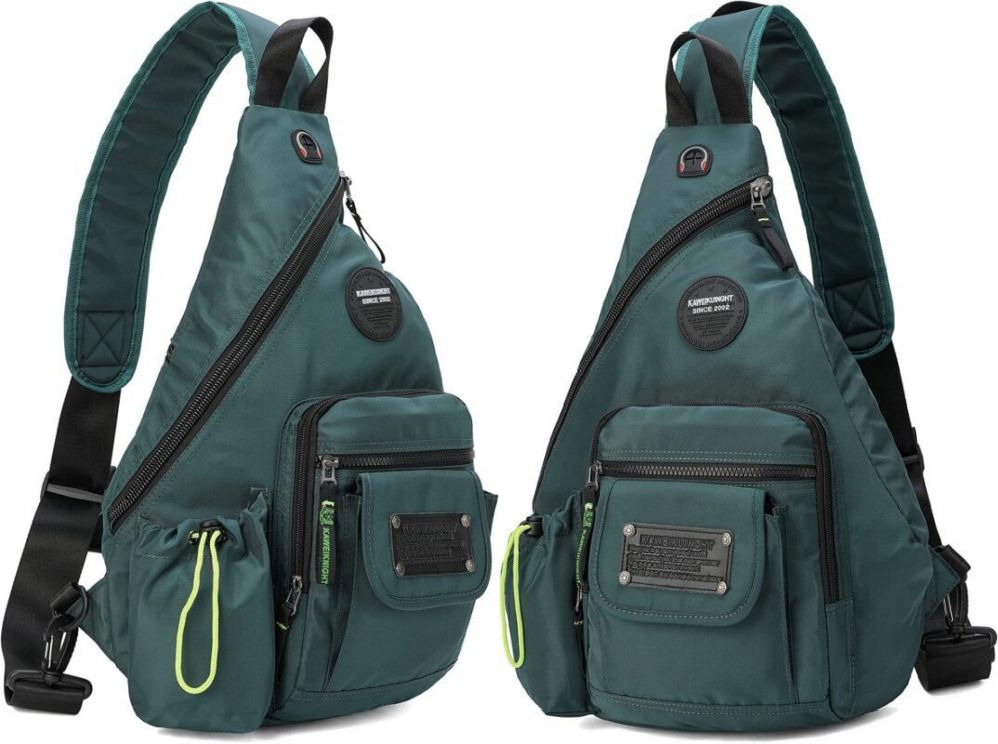 Large Sling Backpack, Chest Bag Shoulder Crossbody Dark Green555 