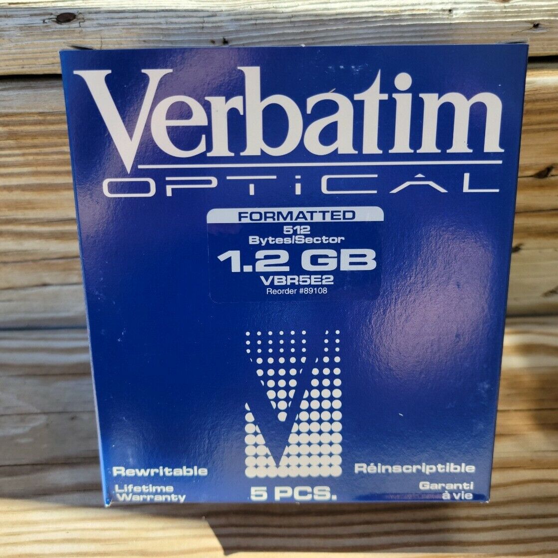 Verbatim Optical Rewritable Disk 1.2 GB  512 Bytes Box of 5 Disks VBR5E2