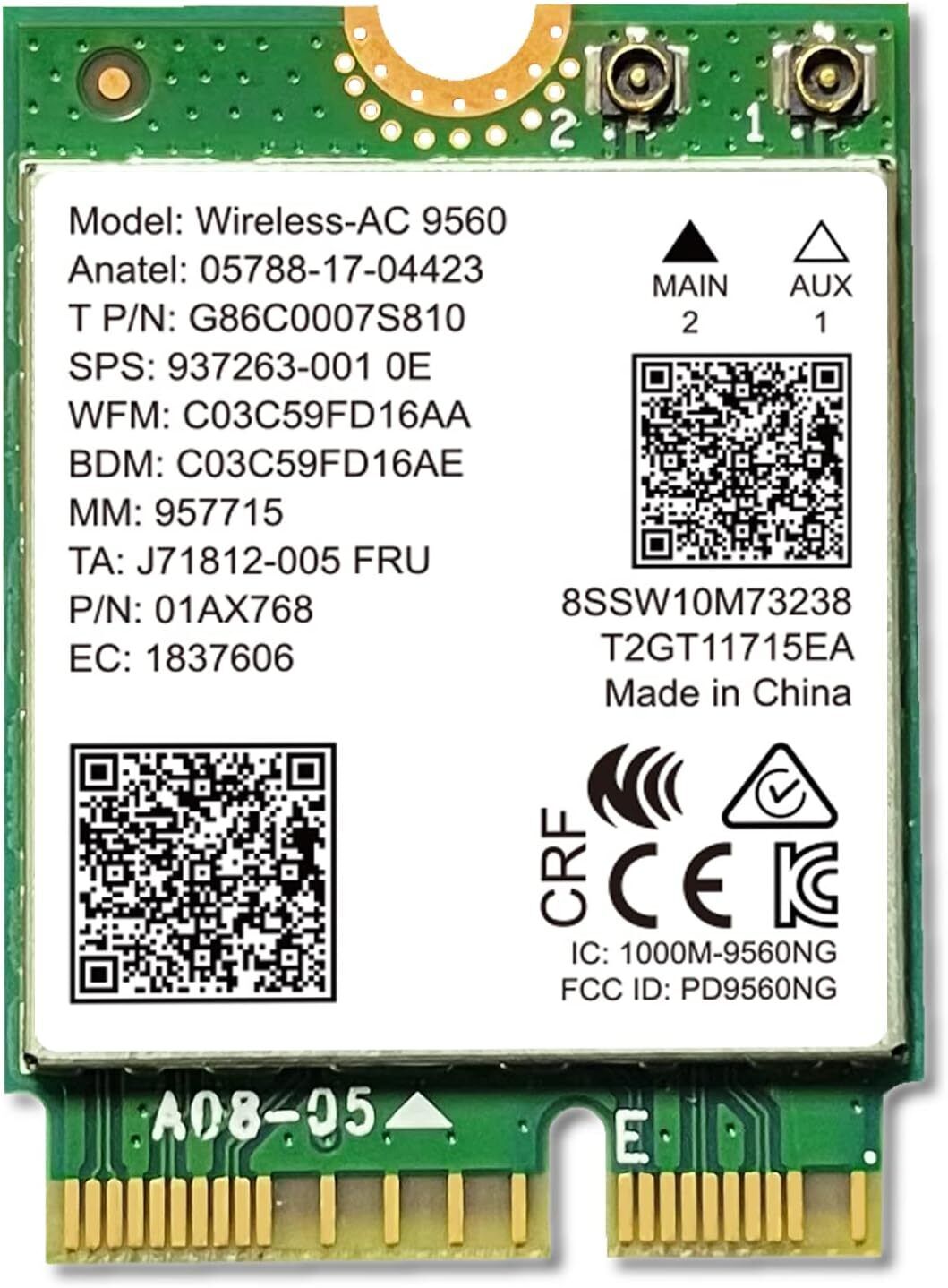 Wireless-AC 9560NGW NGFF M2 CNVI Interface CRF WiFi Intel 