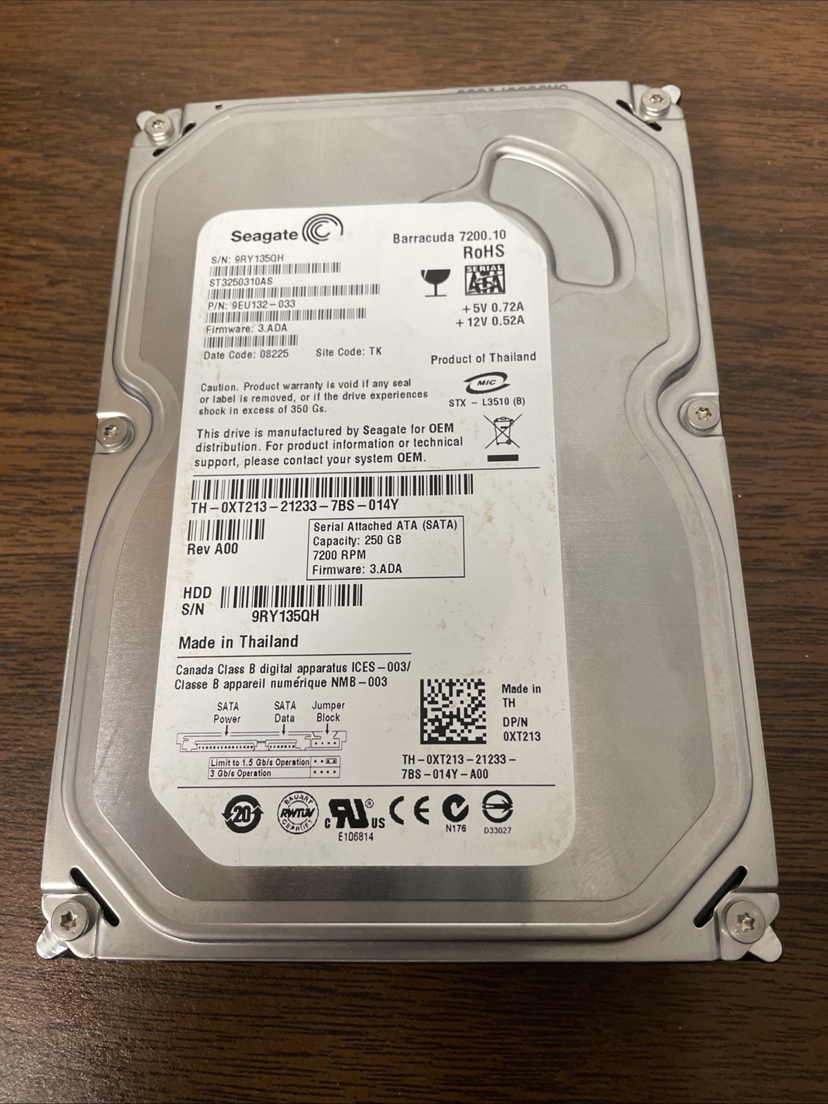 Seagate Barracuda 7200.10 250GB 3.5" SATA I 7200RPM 8MB ST3250310AS