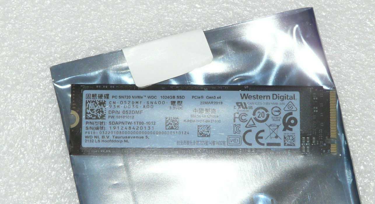 NEW GENUINE DELL WESTERN DIGITAL SN720 1024GB SSD M.2 2280 NVMe 52DMF 052DMF
