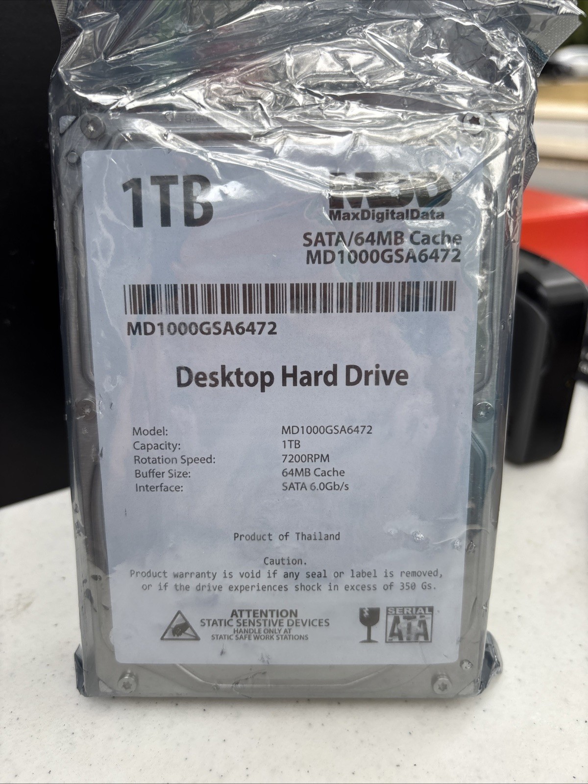 MDD 1TB 64MB Cache SATA 6Gb/s 3.5" Desktop Hard Drive -PC/Mac, NAS, Surveillance