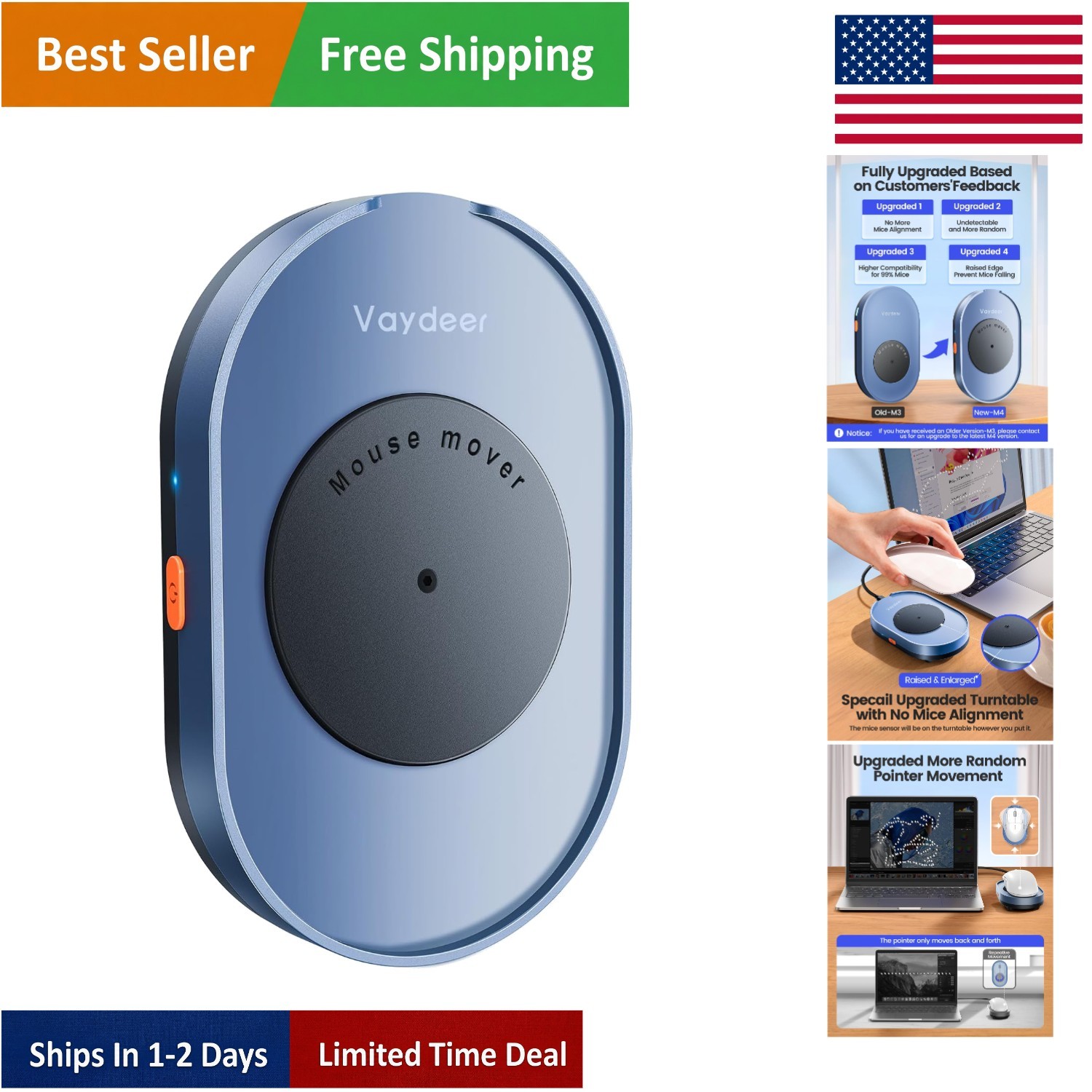 Driver-Free Mouse Mover with Optical Detection - Ideal Gift for Professionals