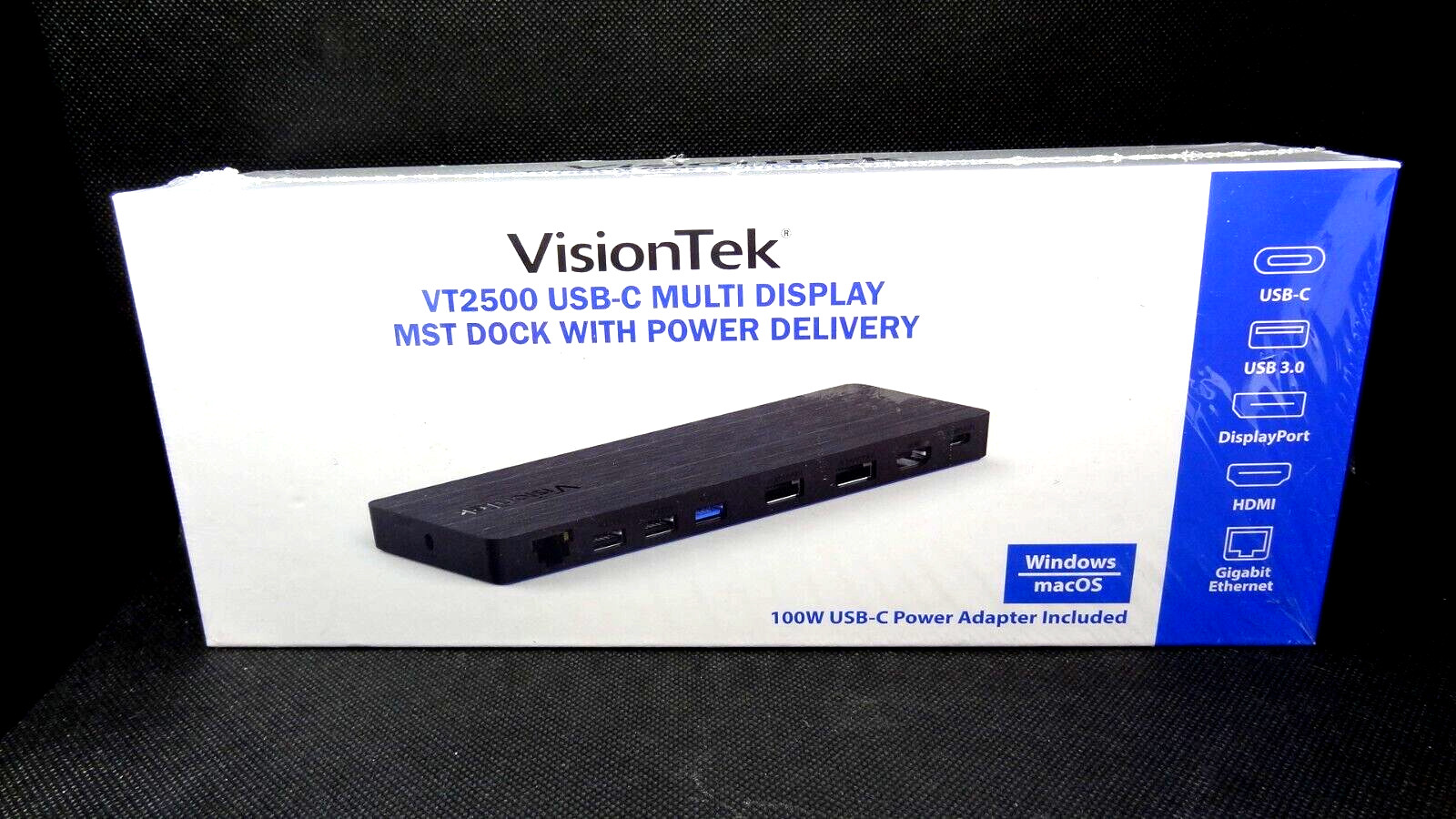 VisionTek VT2500 USB-C Multi Display MST Dock w/ Power Delivery 100W USB-C Adapt