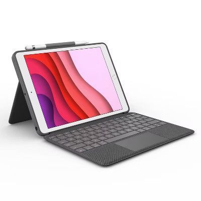 Logitech Combo Touch iPad Keyboard Case (7th, 8th, 9th Gen) - Trackpad, Graphite