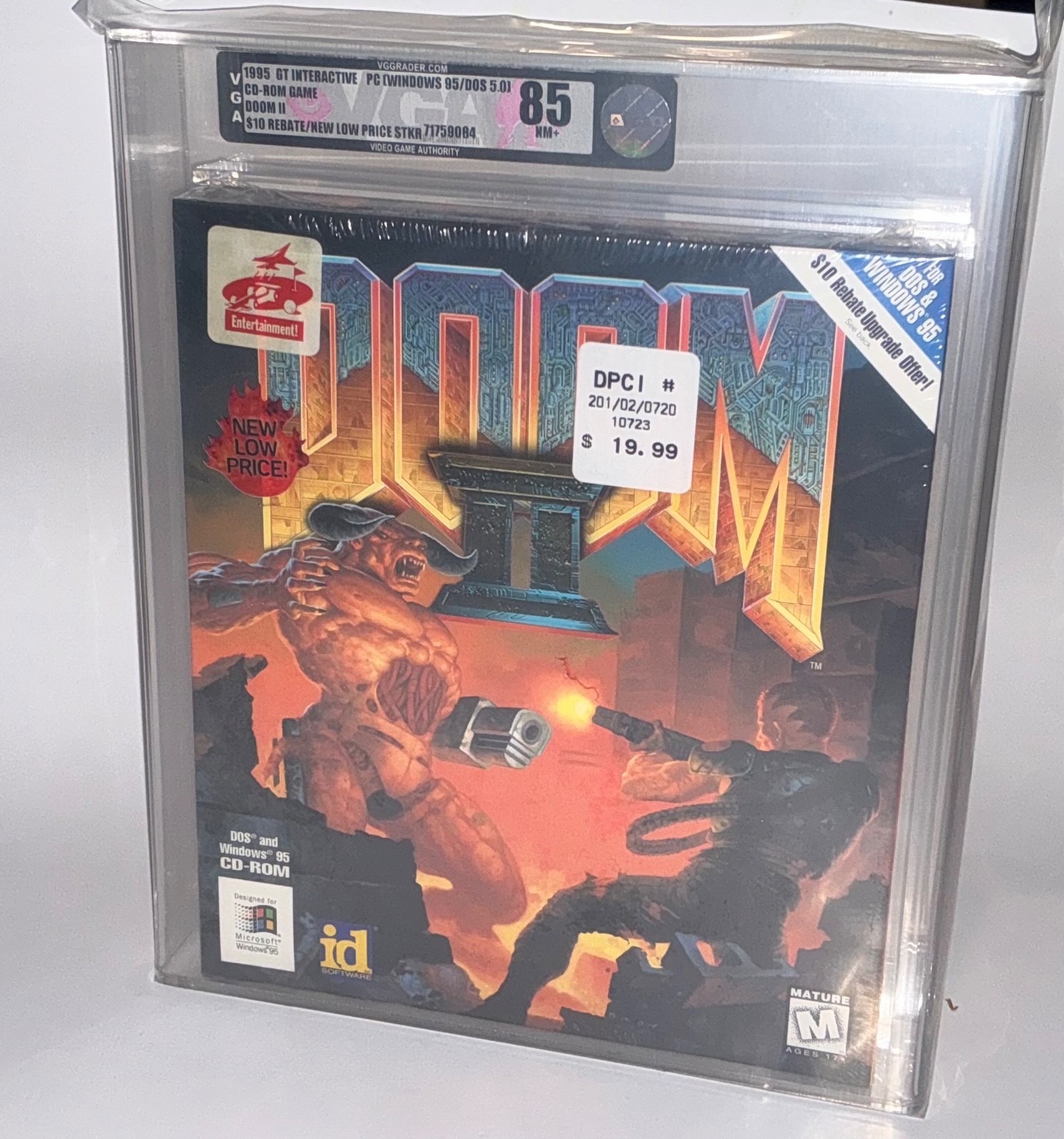1995 ID Software DOOM II PC Big Box CD-ROM “New Low Price” Factory Sealed VGA 85