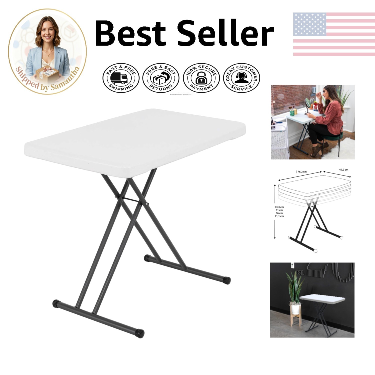 Durable 30-Inch Folding Laptop Table - Perfect for Indoor and Outdoor Use