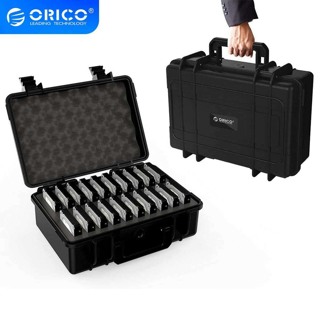 ORICO 20 Bay 3.5in Hard Drive Protection Case Shock-proof for WD/Seagate/Toshiba