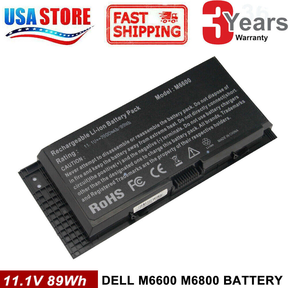 M6600 Laptop Battery for Dell Precision M4600 M4700 M4800 M6700 M6800 Type FV993