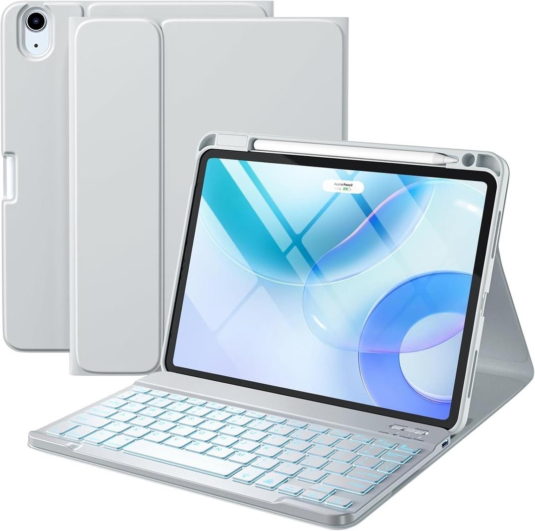 Harvopu Compatible with iPad Air 11-inch/Air 5th 4th Generation Case White/grey