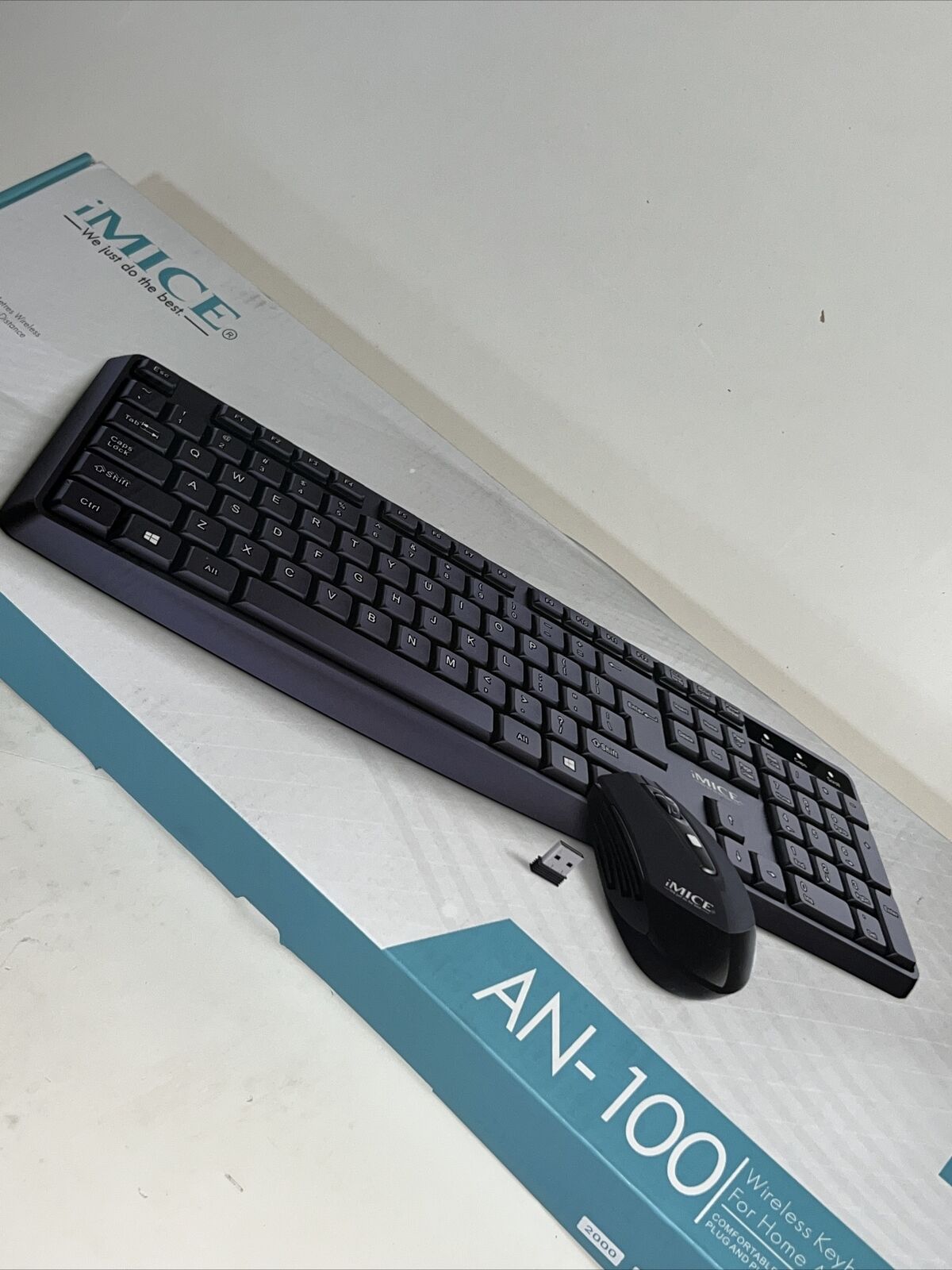 AN-100 wireless gaming keyboard and mouse kit, ergonomic, 104 keys, suitable