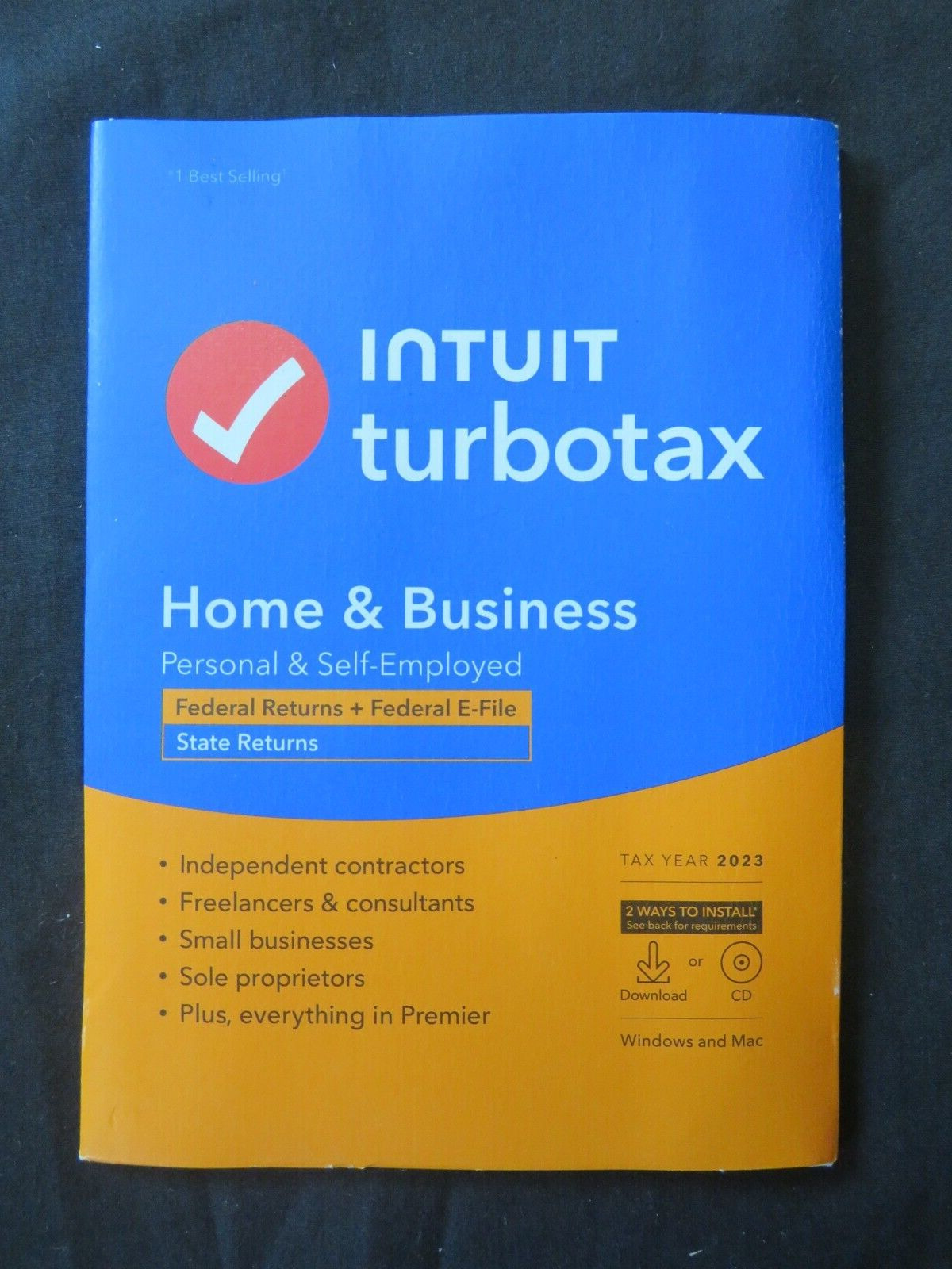 2023 Intuit Turbo Tax Home & Business Tax Software Windows Mac Federal & State