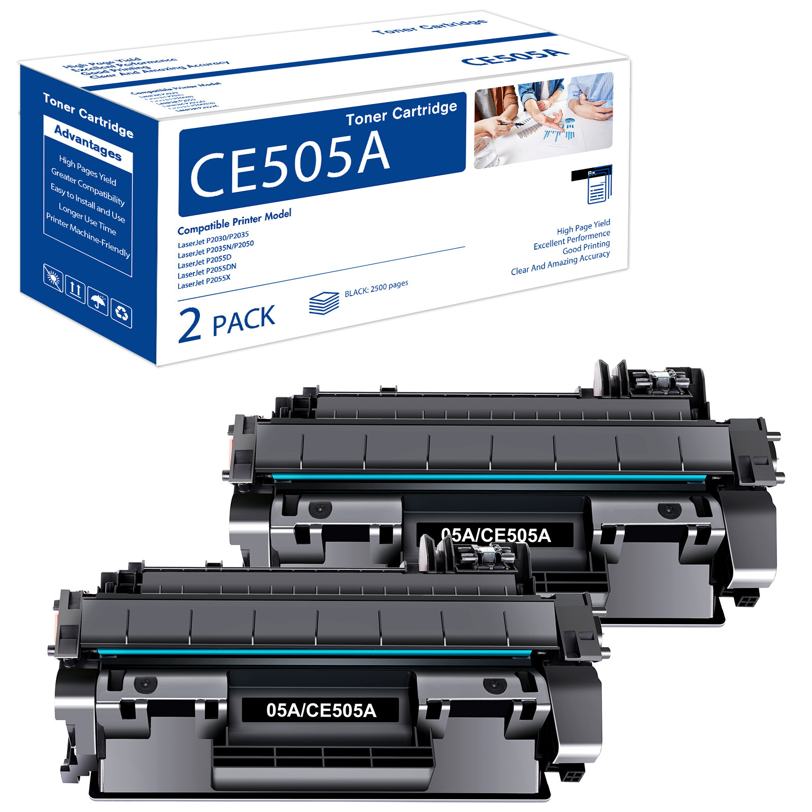 Black CE505A Toner Cartridge for HP 05A LaserJet P2055dn P2035n P2035P2055x  Lot