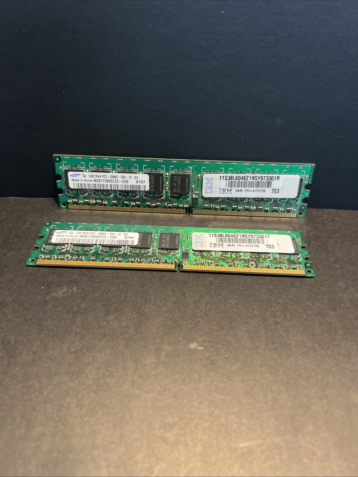 Two Sticks Of Ram Samsung 1GB DDR2 model M391T2953CZ3-CE6 Untested