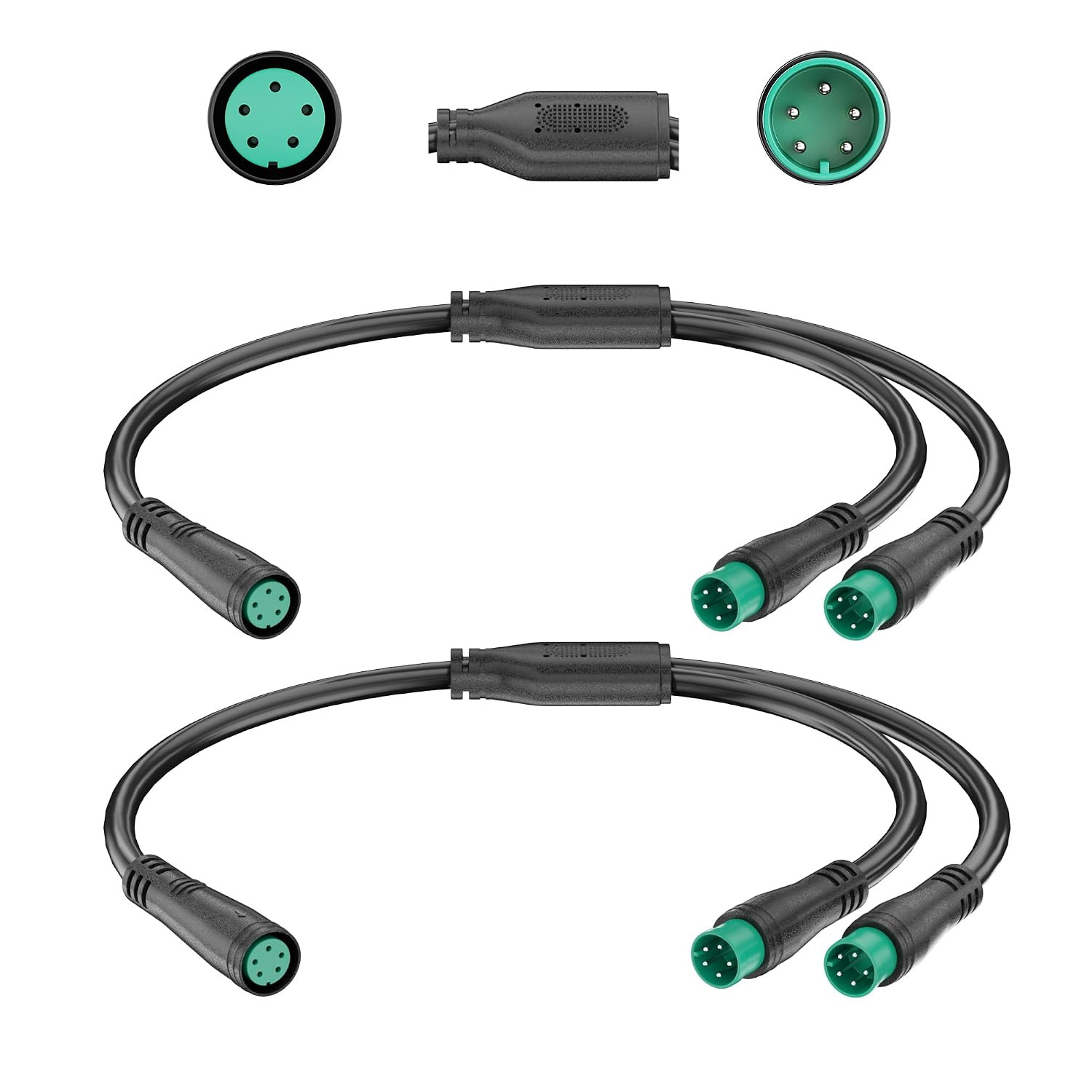 Y-Split Extension Cable 1T2 Wire 5Pin with Waterproof Connector for Ebike Light,