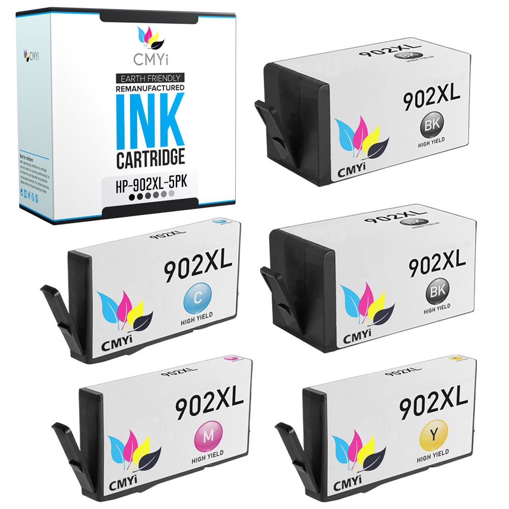 5-Pack Compatible HP 902 Ink Cartridge XL for OfficeJet Pro 6964 6958 6960 6978