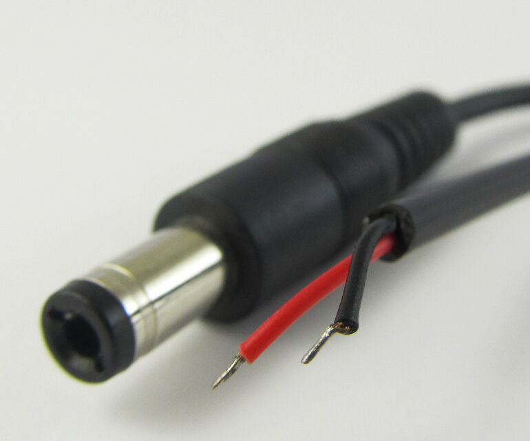 100pcs 5.5mm x2.5mm 5.5x2.5 CCTV Power Charger DC Power Male Plug Cable 25cm