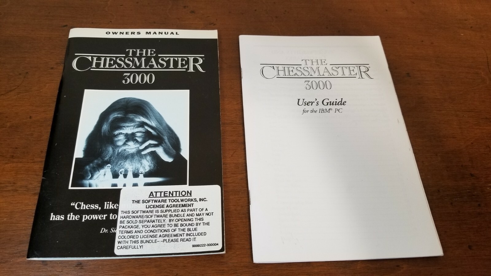 The Chessmaster 3000 Owners Manual + User Guide Software Toolworks Vintage