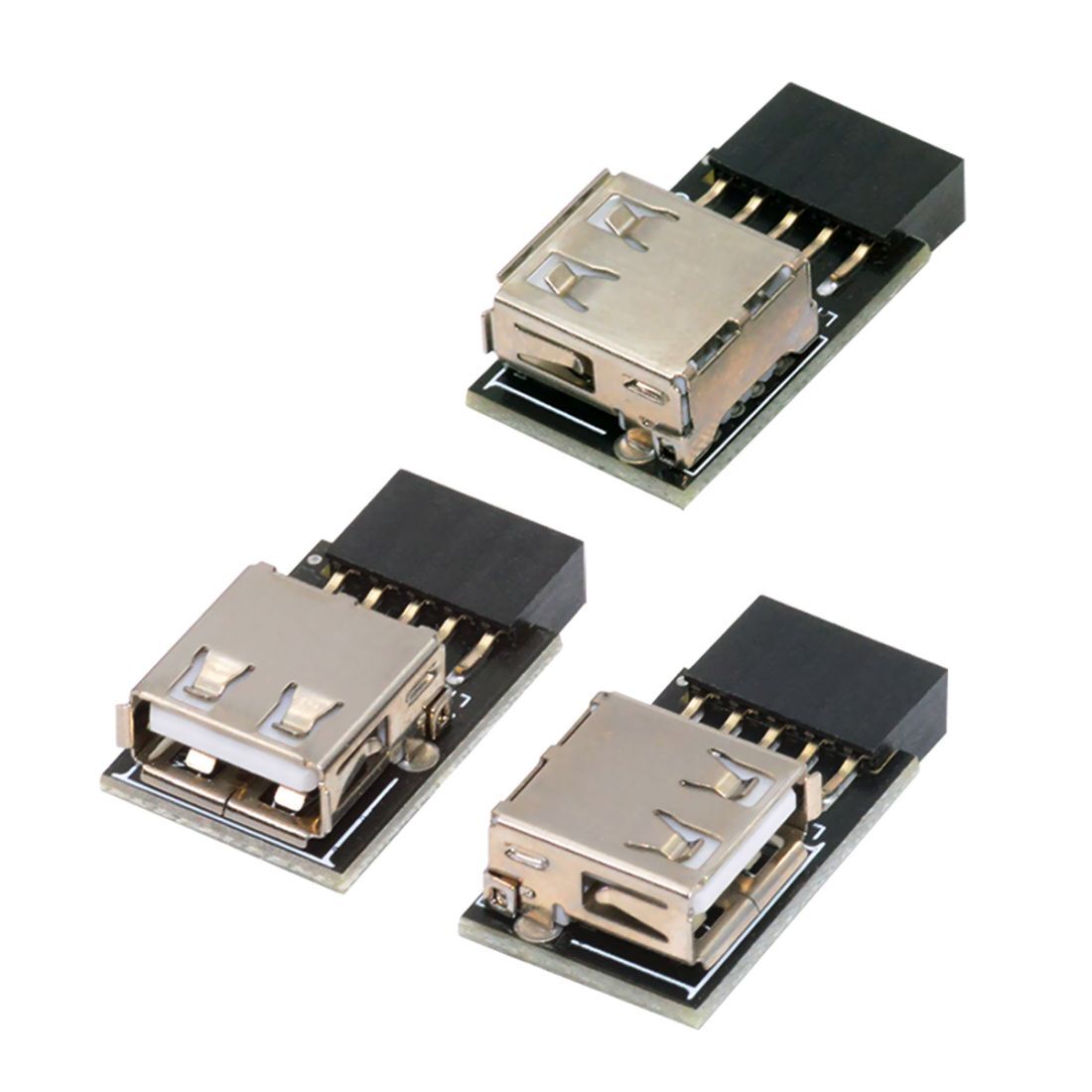 3pcs/set 9Pin/10Pin Female to USB 2.0 Female Front Panel Adapter for Motherboard