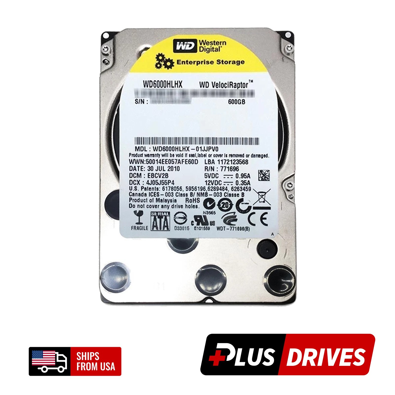 600GB SATA Western Digital 2.5 Enterprise Hard Drive 10K RPM 6Gbps 32MB