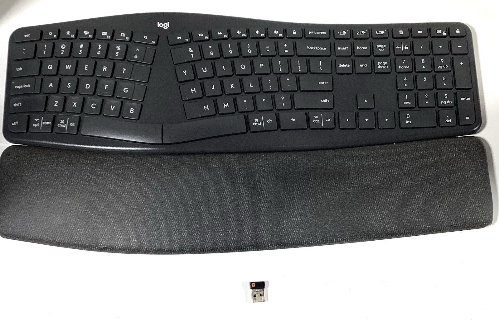 Logitech Ergo K860 Yr0072 Wireless Ergonomic Keyboard w/Dongle Works Great
