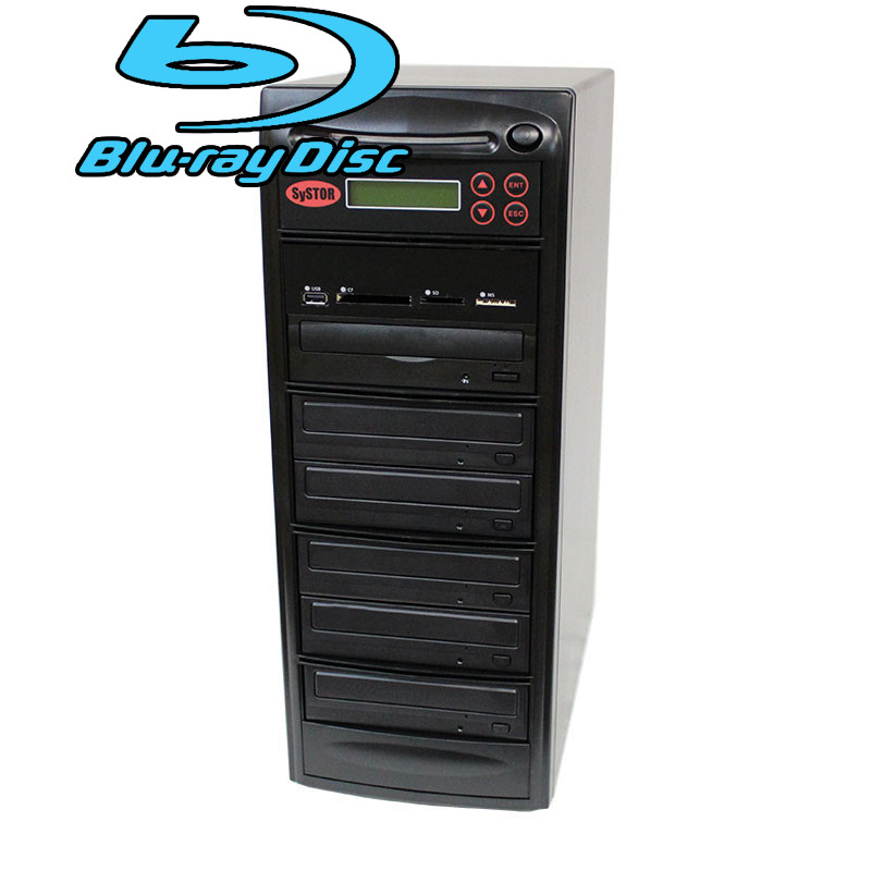 SySTOR 1-5 USB/SD/CF Multi Media Flash Backup DVD Blu-ray Duplicator 2 YR WRNTY