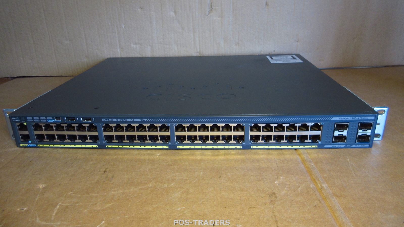 Cisco WS-C2960X-48FPS-L V02 48-Port Gigabit PoE 740W 4x 1G SFP Switch + RM EARS