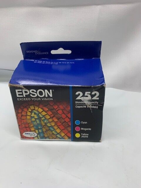 Epson 252 Cyan, Magenta, & Yellow Ink Cartridges T252520- EXP  3/2026 New