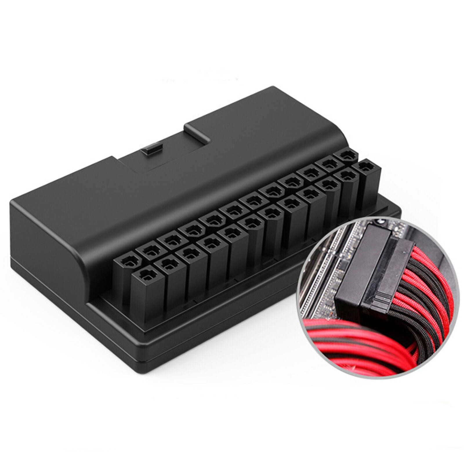 Female ATX 24Pin To 24Pin Male 90 Degree Power Adapter Mainboard Connector PH324