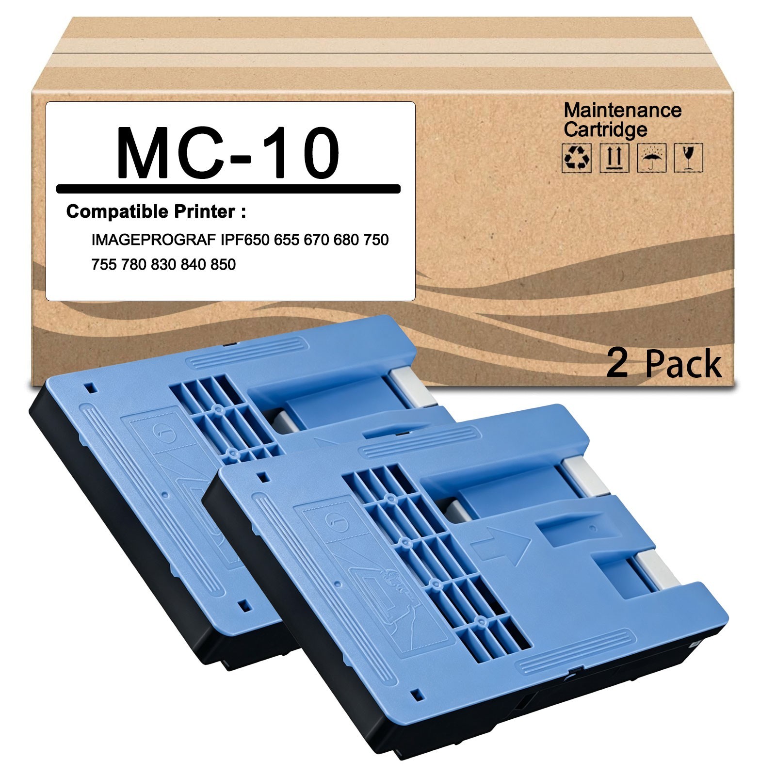 2 Pack  MC-10 MC10 Maintenance Cartridge Compatible for ImagePROGRAF IPF650