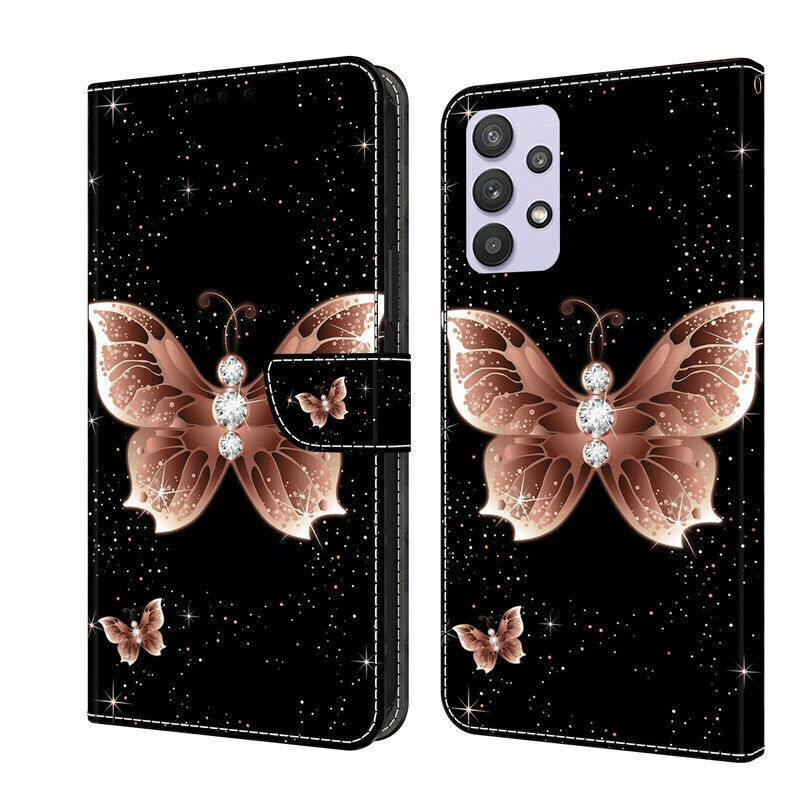 Butterfly Feather Flower Wallet Cover Case For Xiaomi 9 13 11 Lite Redmi Note 7