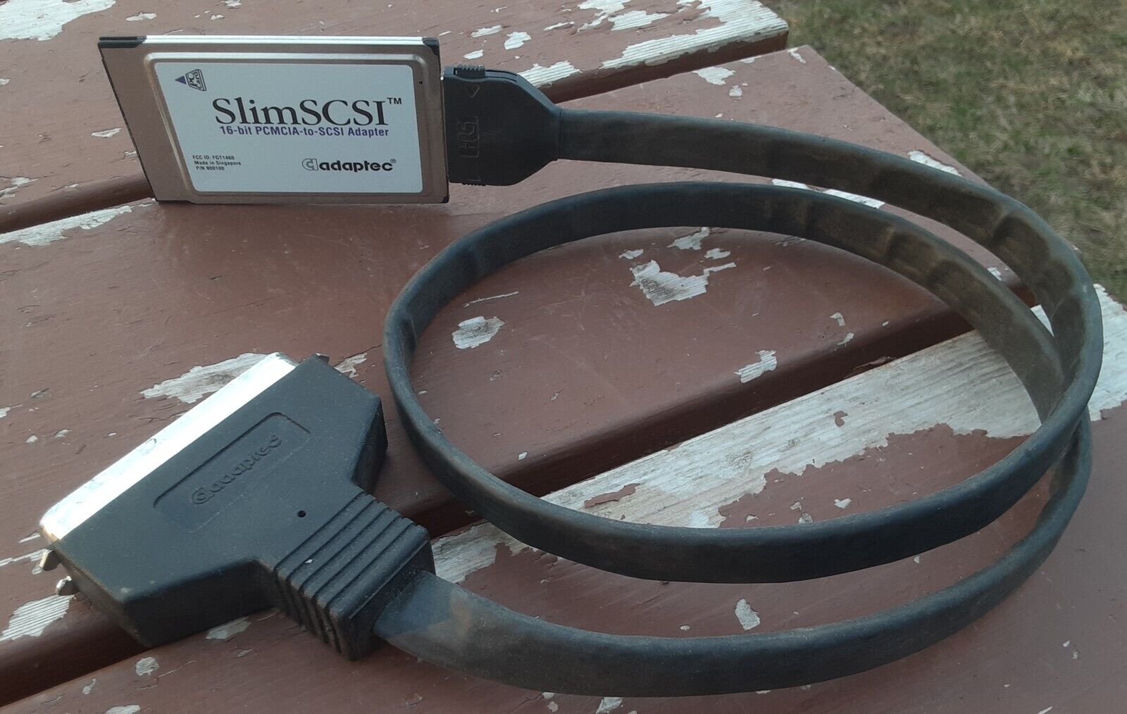 Adaptec 16 Bit 900100 SlimSCSI PCMCIA-to-SCSI Adapter + 50 Pin Centronics Cable