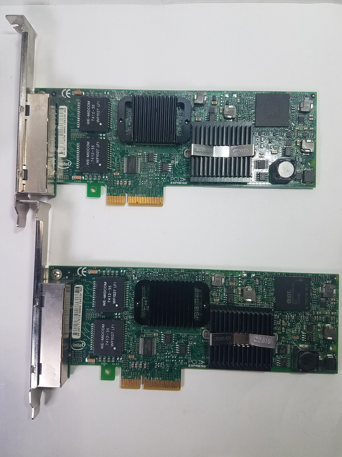 Intel E1G44ET2BLK PCI-e Gigabit ET2 Quad Port RG45 Server Adapter NIC - 2 Cards.