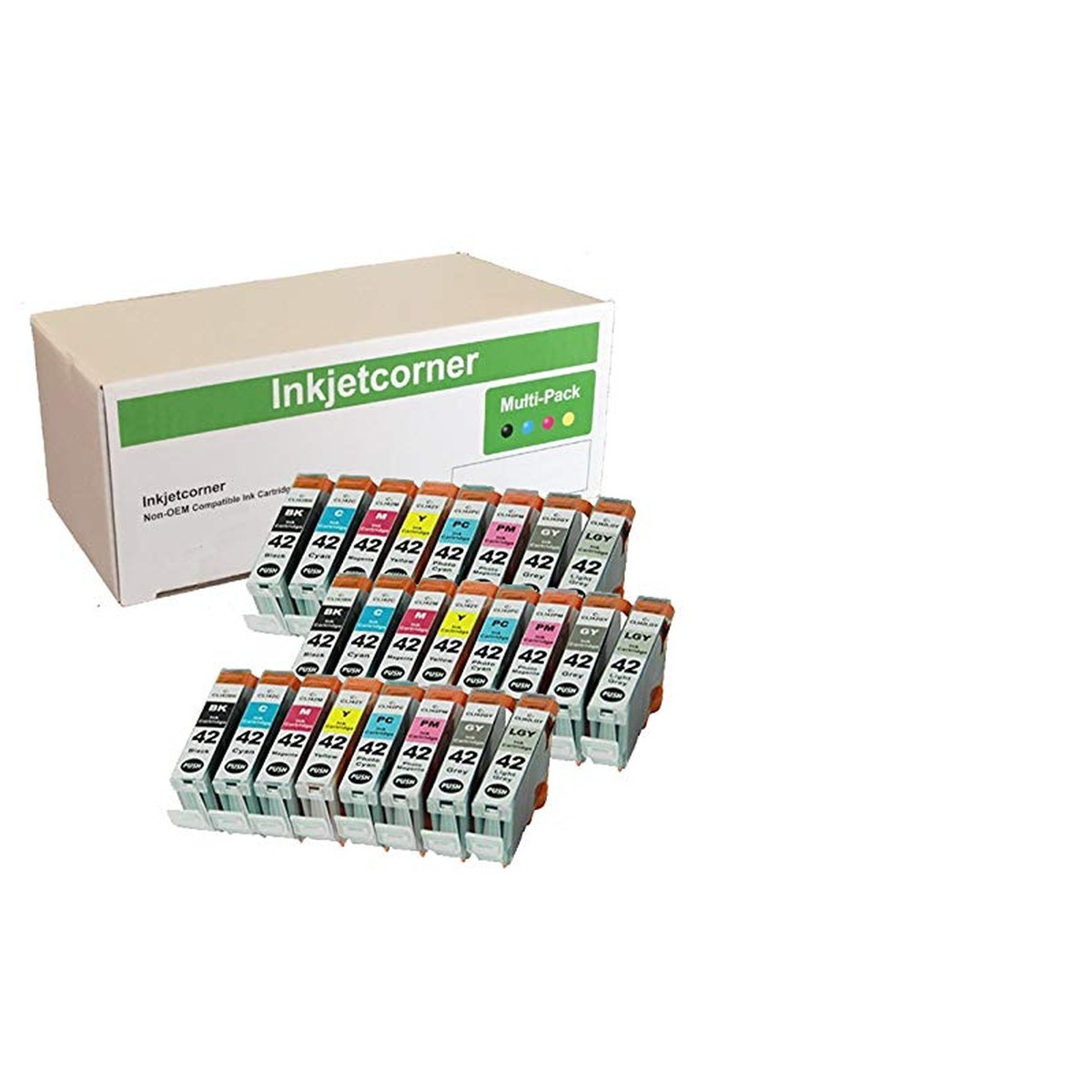 Inkjetcorner Compatible Ink Cartridges Replacement CLI 42 Use Pro 100 (3 Black
