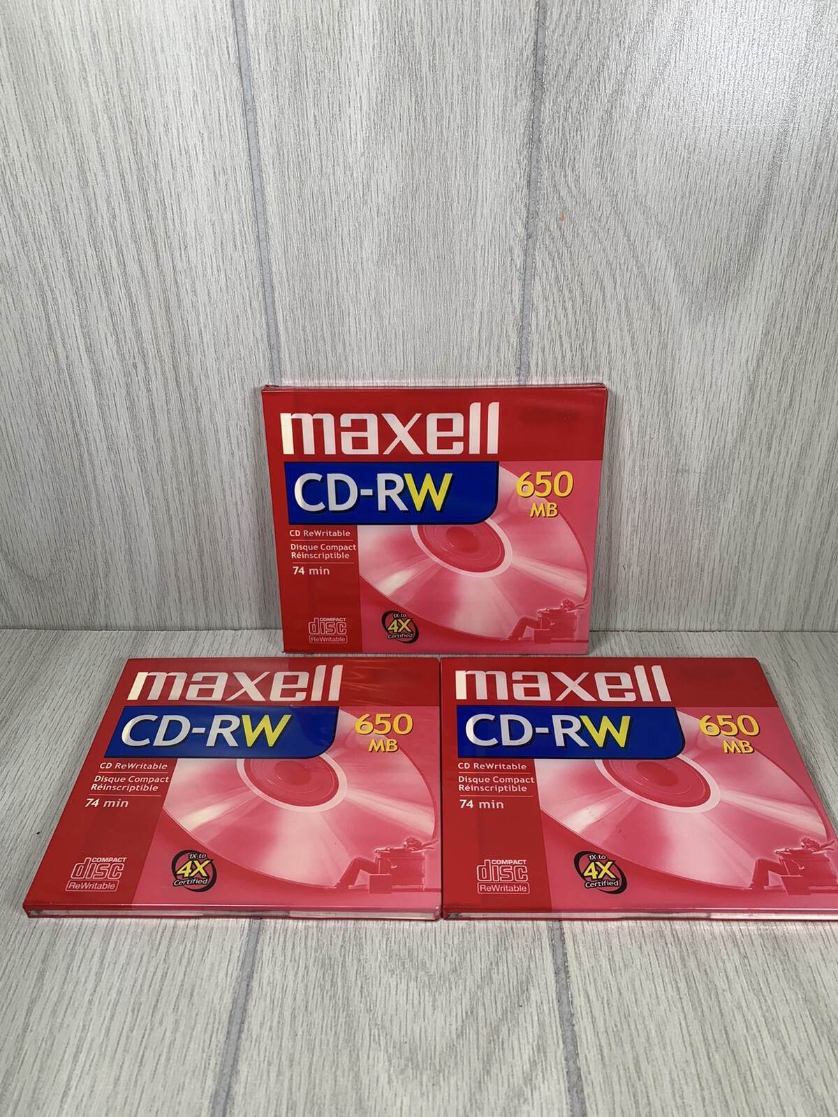 Maxell CD-RW 650MB Rewritable CD 74 Minutes NEW CD-RW Lot 3