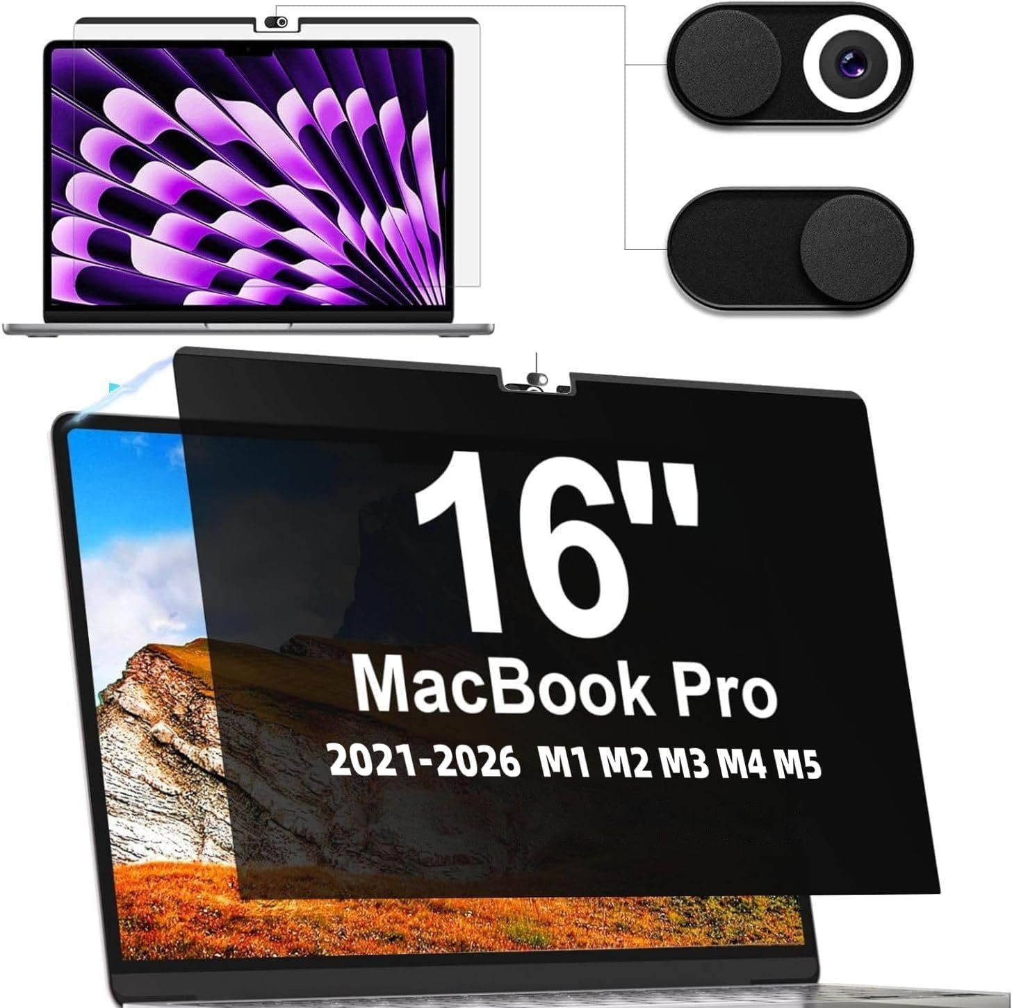 Magnetic Privacy Filter Screen for 16 Inch MacBook Pro (2021-2026) Anti Blue Lig