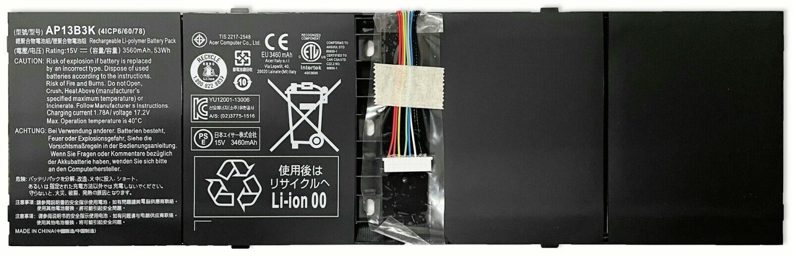 Genuine Battery AP13B3K AP13B8K For Acer Aspire V5-572P V5-573 V7-481 R7-572 New