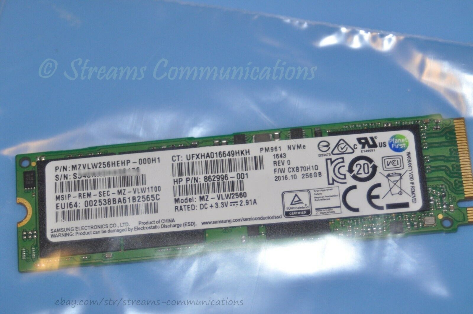 HP 13T-4200 256GB Samsung M.2 NVMe PCIe SSD Solid State Drive MZ-VLW256