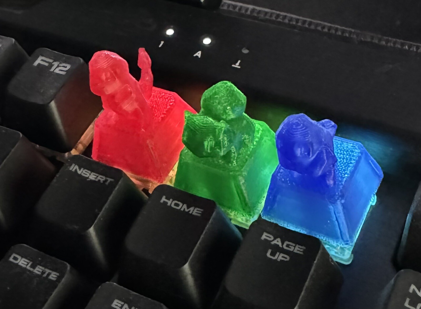 3D Printed  Translucent Pokemon Key Caps- 3 Starters, Fits Cherry MX keys