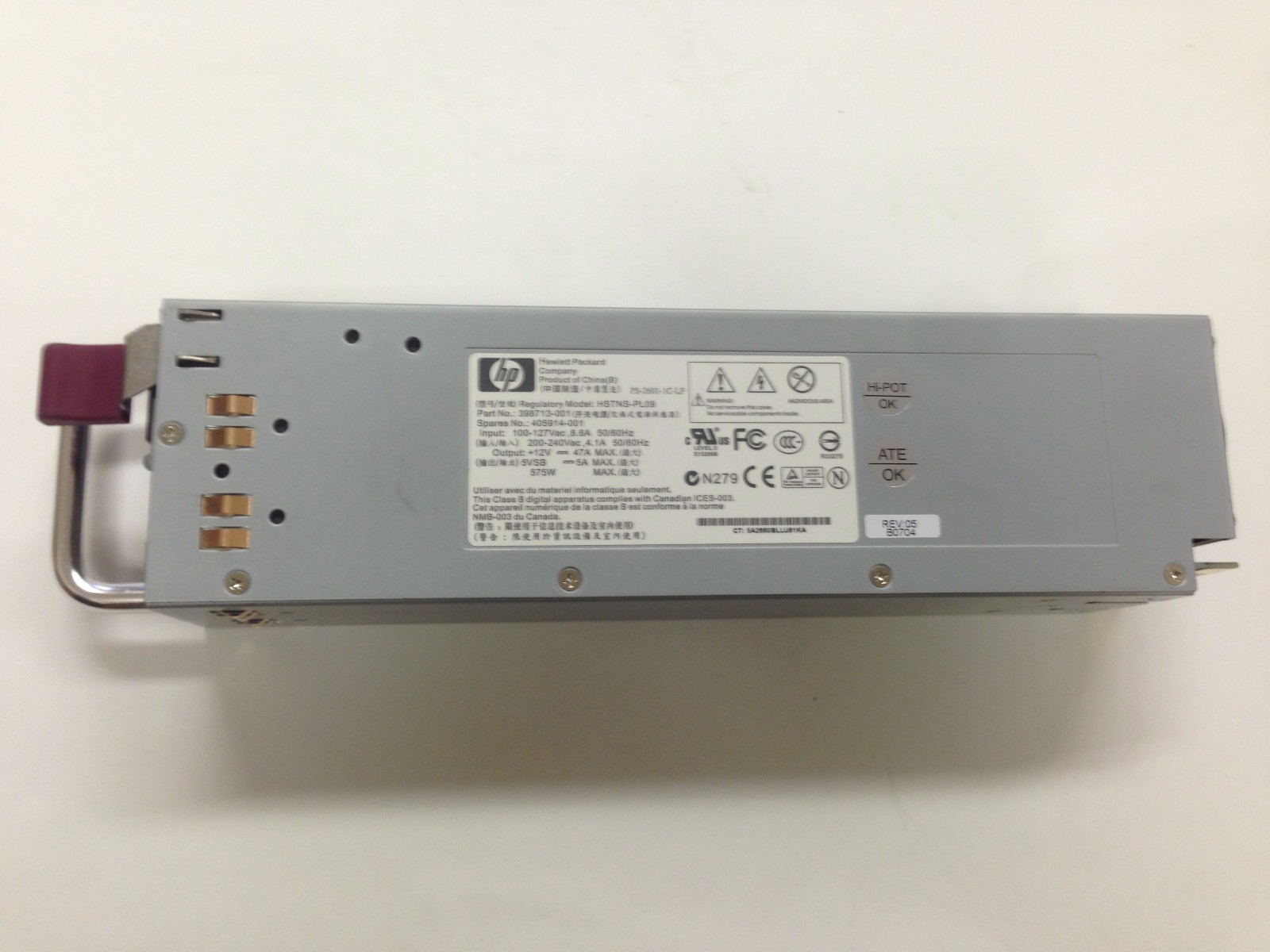 HP 575W Power Supply For DL320S MSA60/70 398713-001 405914-001