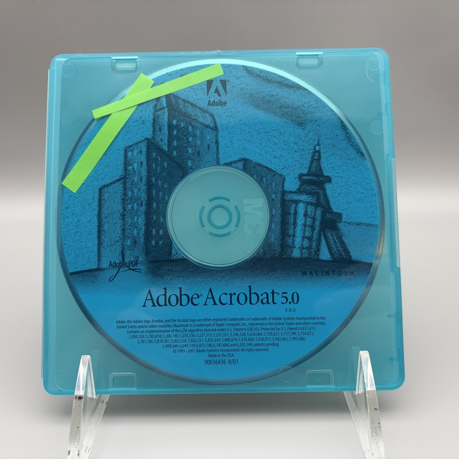 Vintage 2001 Adobe Acrobat 5.0 5.0.5 Macintosh CD-ROM Software Original w/ Key