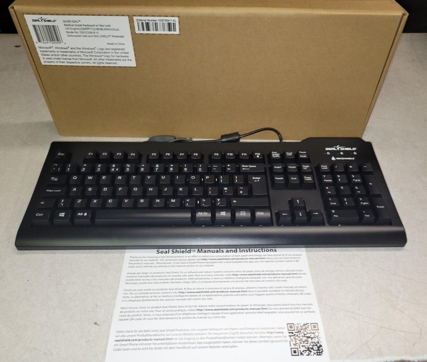 Seal Shield Silver Seal Waterproof Keyboard SSKSV208UK