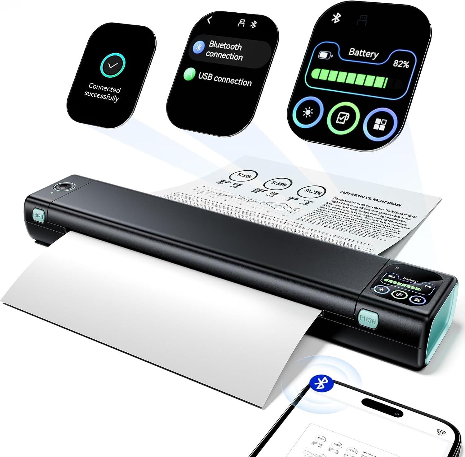 Phomemo M08D Portable Printer with Touchscreen Supports 8.5"x11" US Letter
