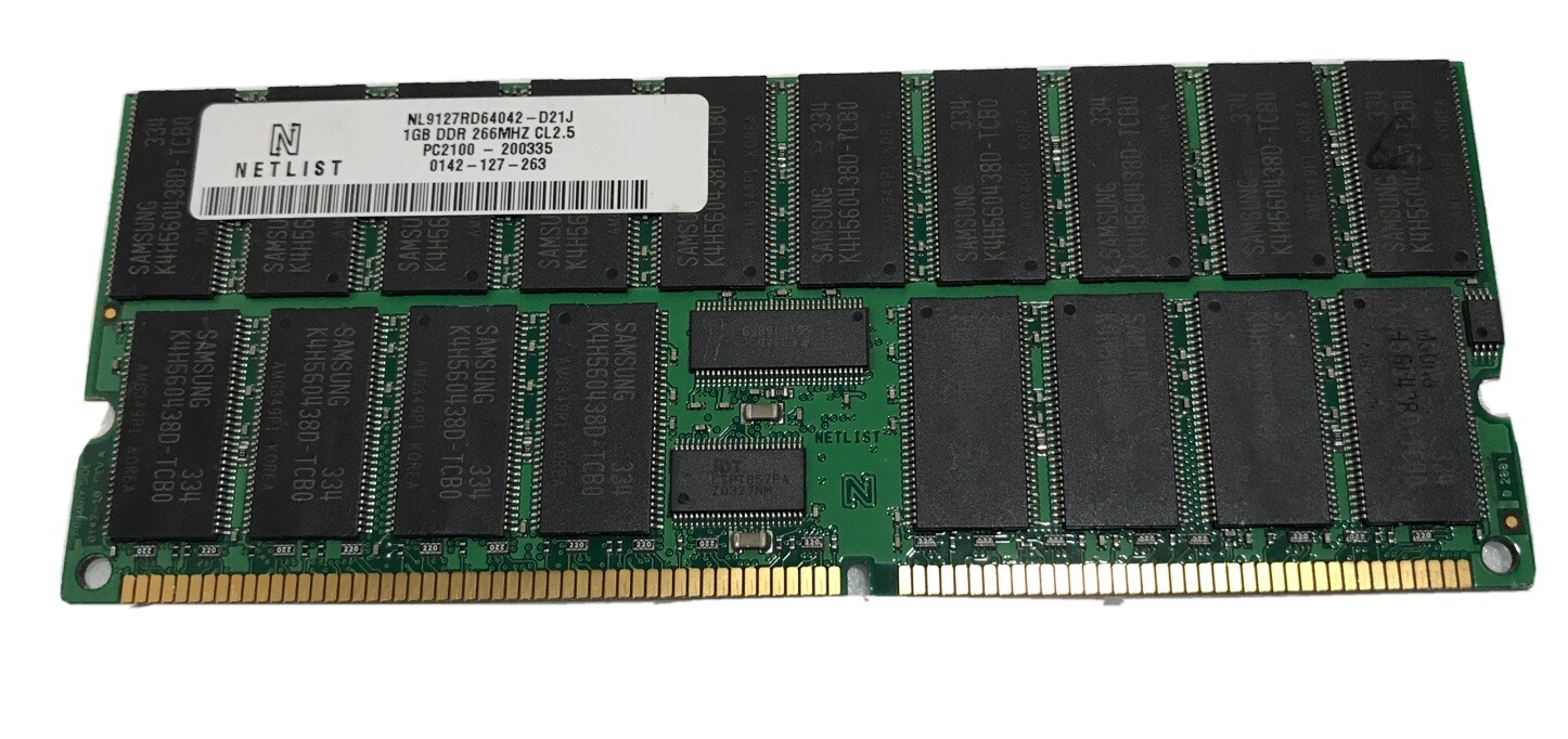 NETLIST NL9127RD64042-D21J - Dell 1GB Memory Module DDR 266MHZ CL2.5 PC2100