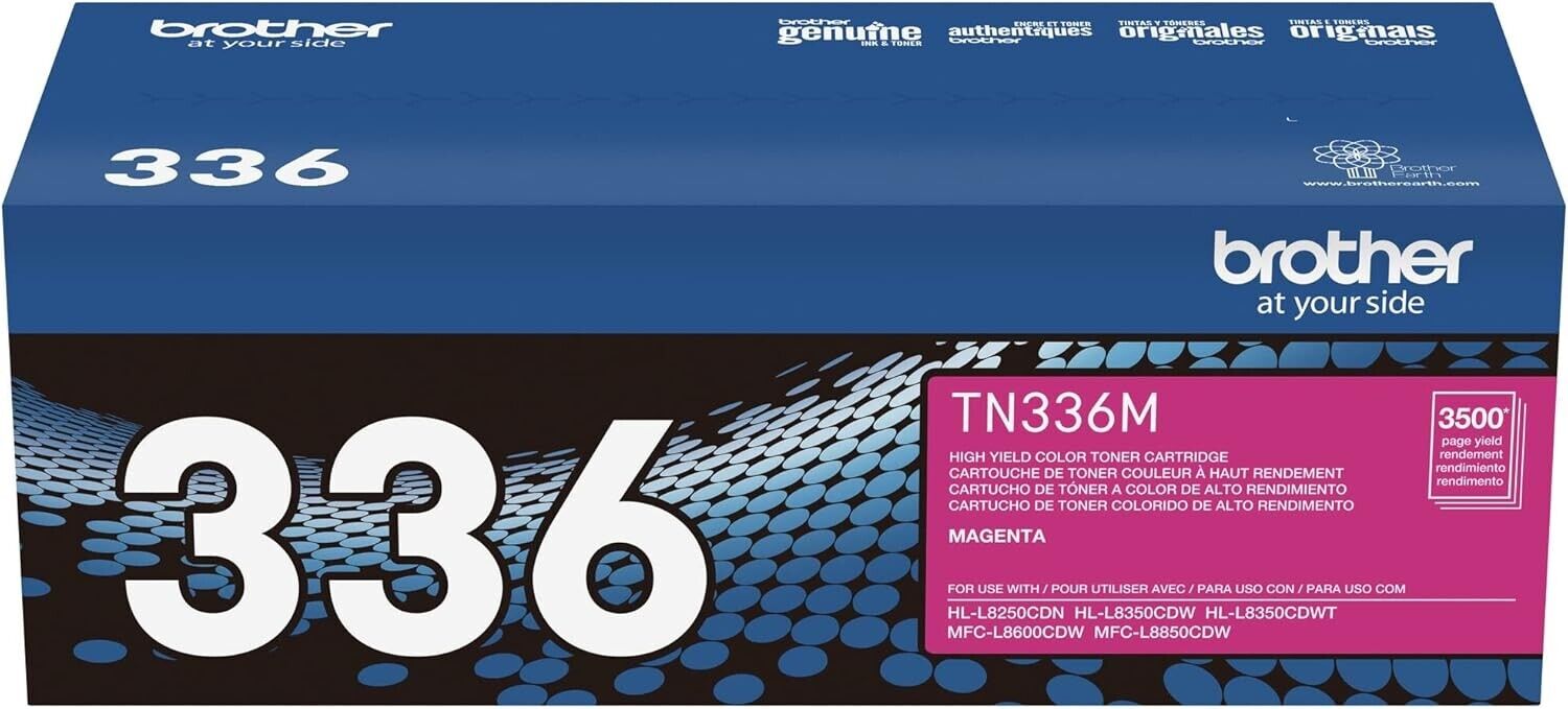 Brother Genuine TN336M Magenta Toner Cartridge Open Box Sealed Bag 