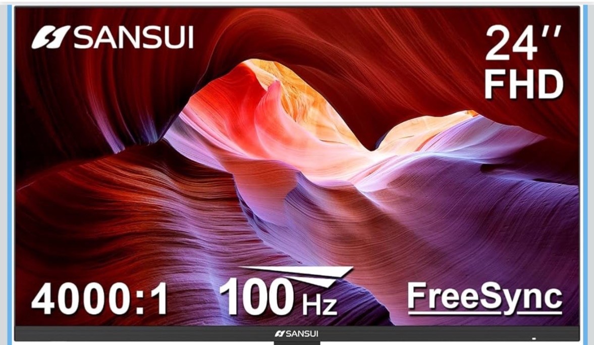 SANSUI ES-24F2 Monitor 24 Inch 100Hz PC Monitor, HDMI VGA Ports