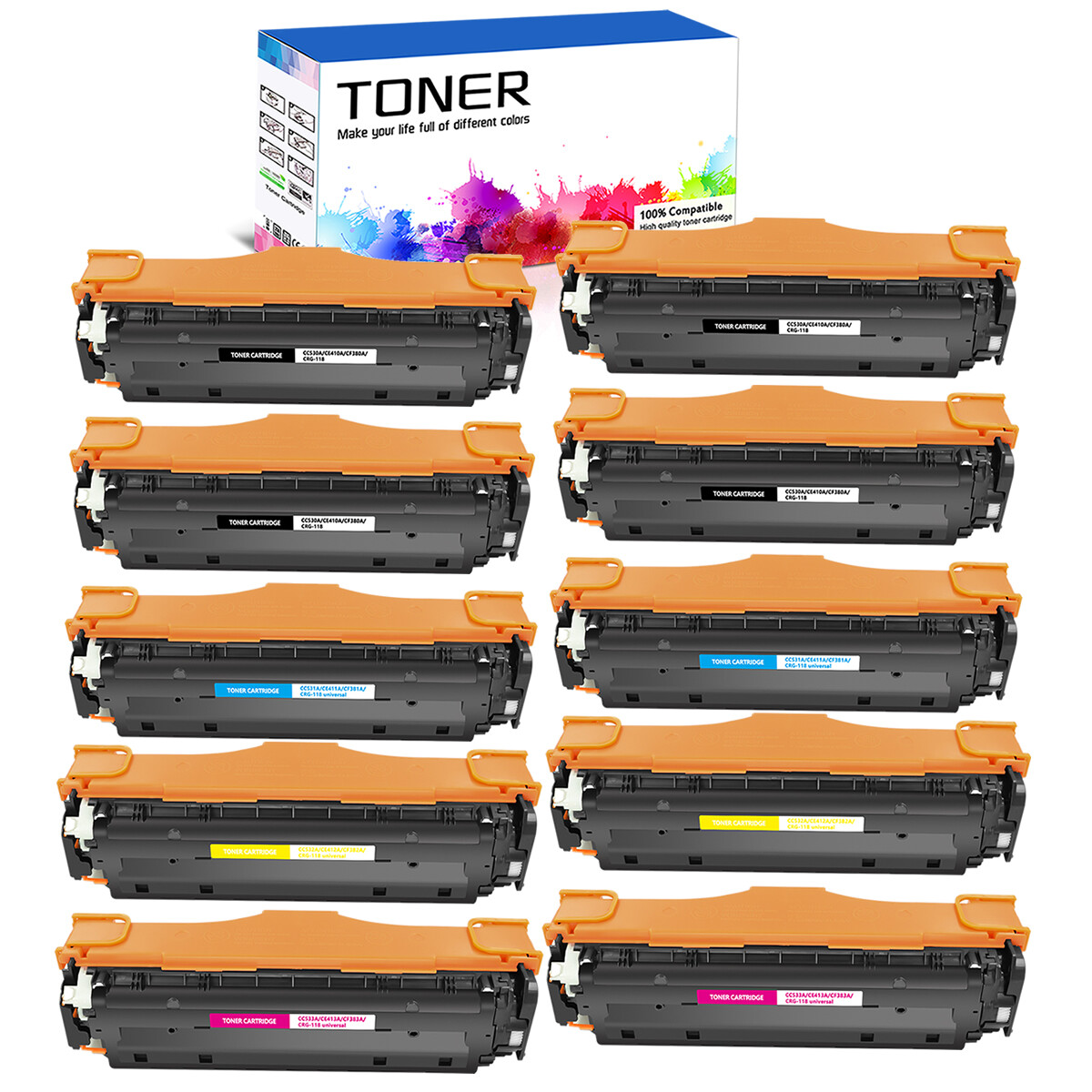 10PK CC530A 304A Toner Set for HP LaserJet CP2025x CP2025n CM2320n CM2320nf