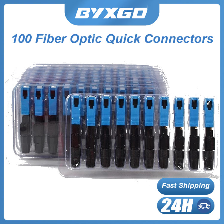 100PCS SC UPC Fast Connector Fiber Optic Cold Splice FTTH Drop Cable Single Mode